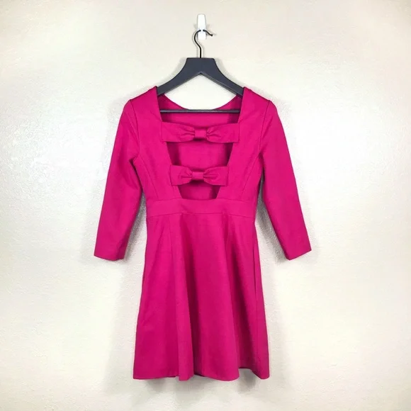 Kate Spade Ponte Flirty Bow Back Dress Sweetheart Pink Size